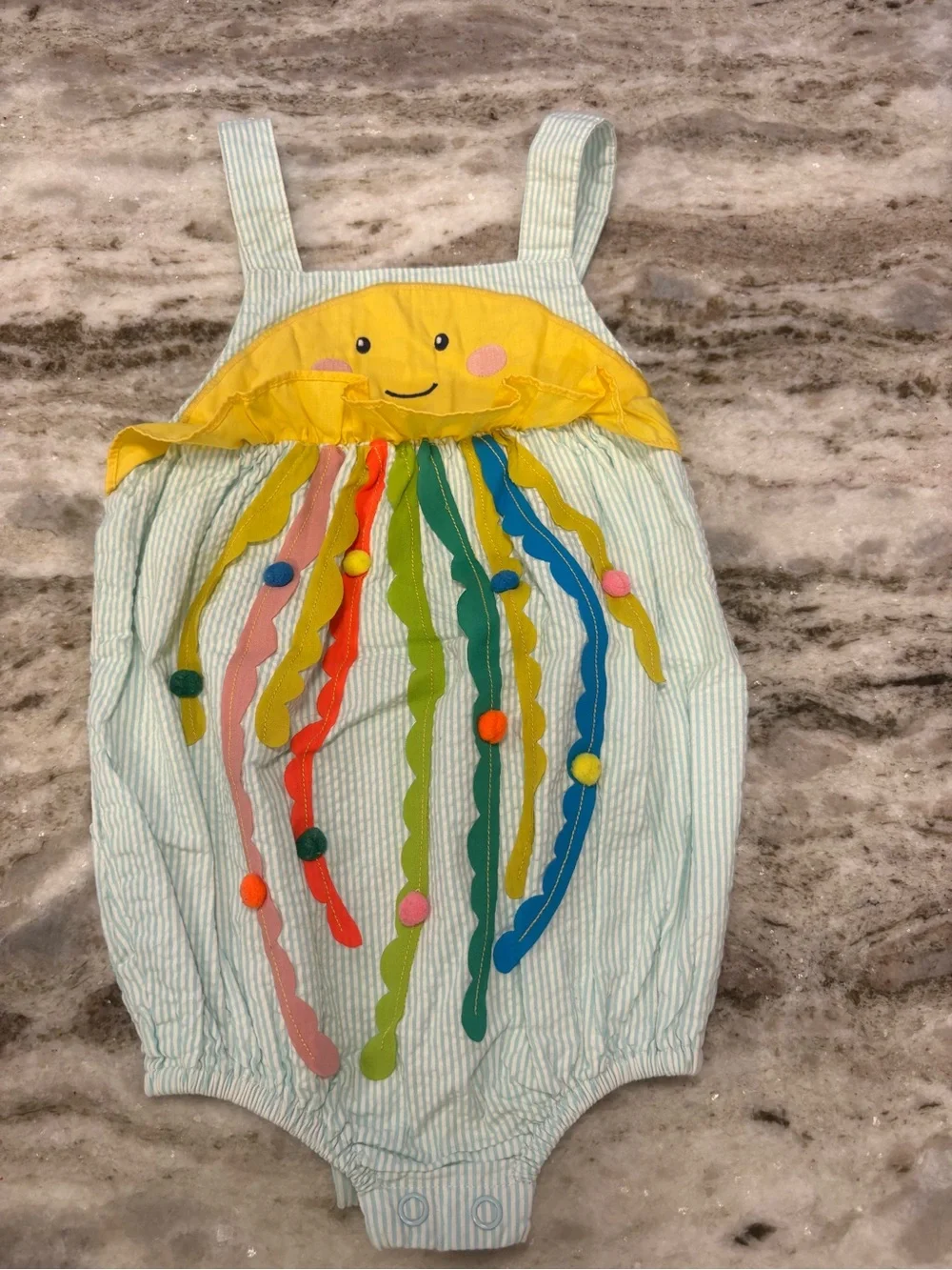 Mini Boden Jellyfish Appliqué Bubble Romper 12-18